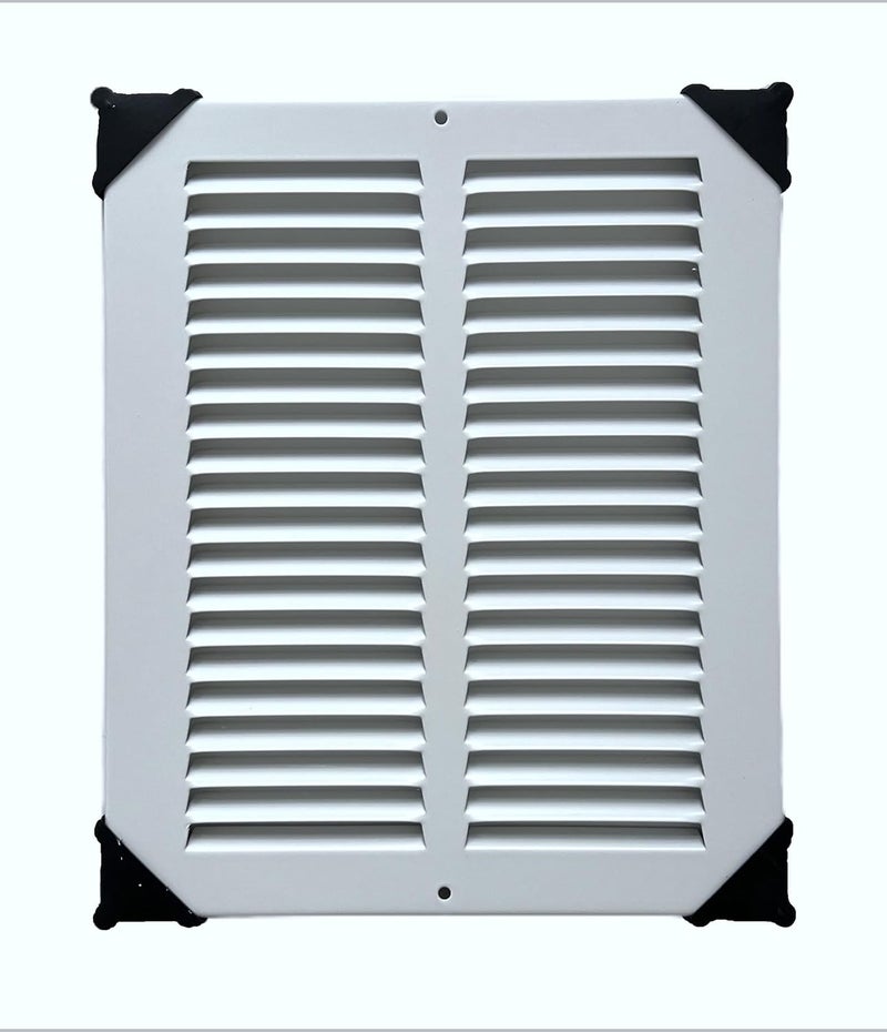 KOMPELL AIRE Fits 8x10 Duct Opening Stamped Steel Return Air Grille Vent Cover Grille for Sidewall and Ceiling in White Surface Dimensions: 9.75"W X 11.75"H (8" W x 10" H Duct Opening) - Image 2